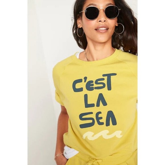 Old Navy Tops - C'est La Sea Women's Vintage Elbow-Sleeve Crew-Neck Sweatshirt for Women…
